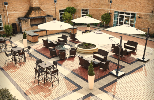 Eastwood Hall plaza'